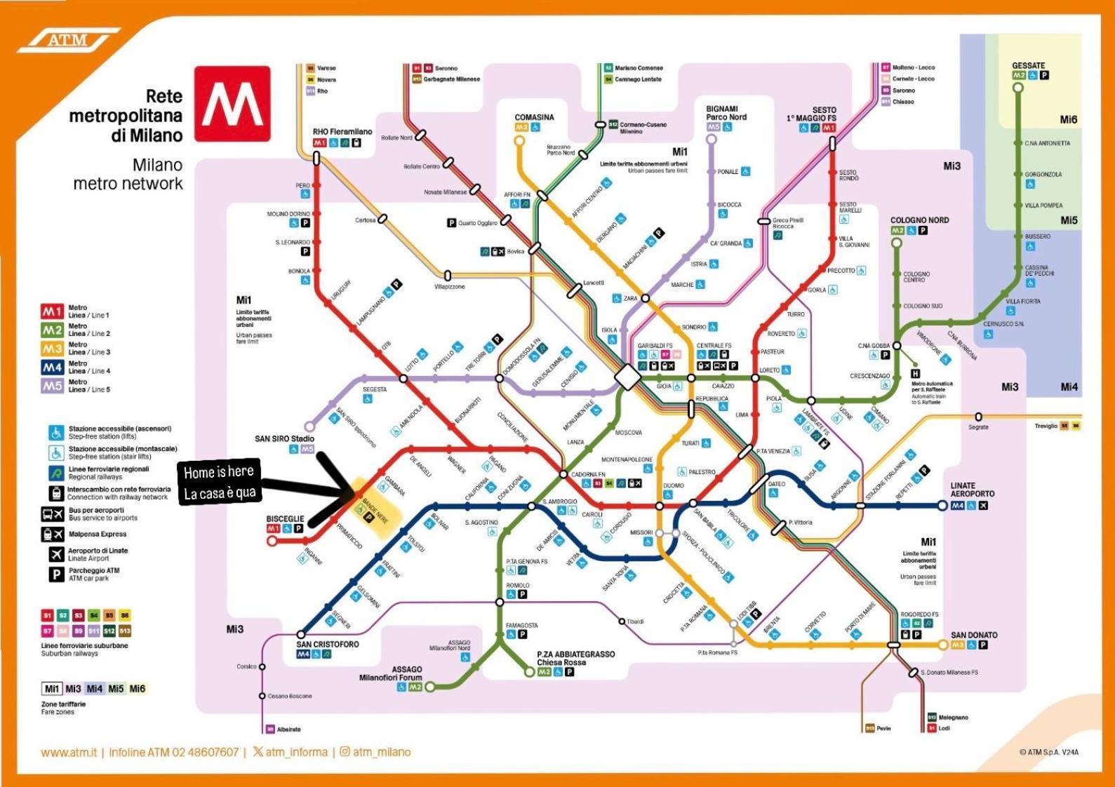 Bilocale In Bande Nere-metro Rossa Duomo Apartamento *